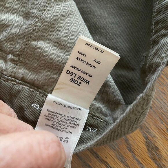 DL1961 Zoie Wide Leg Relaxed | Alpine Green/exc condition/32 (87cotton/13linen) - Picture 6 of 9